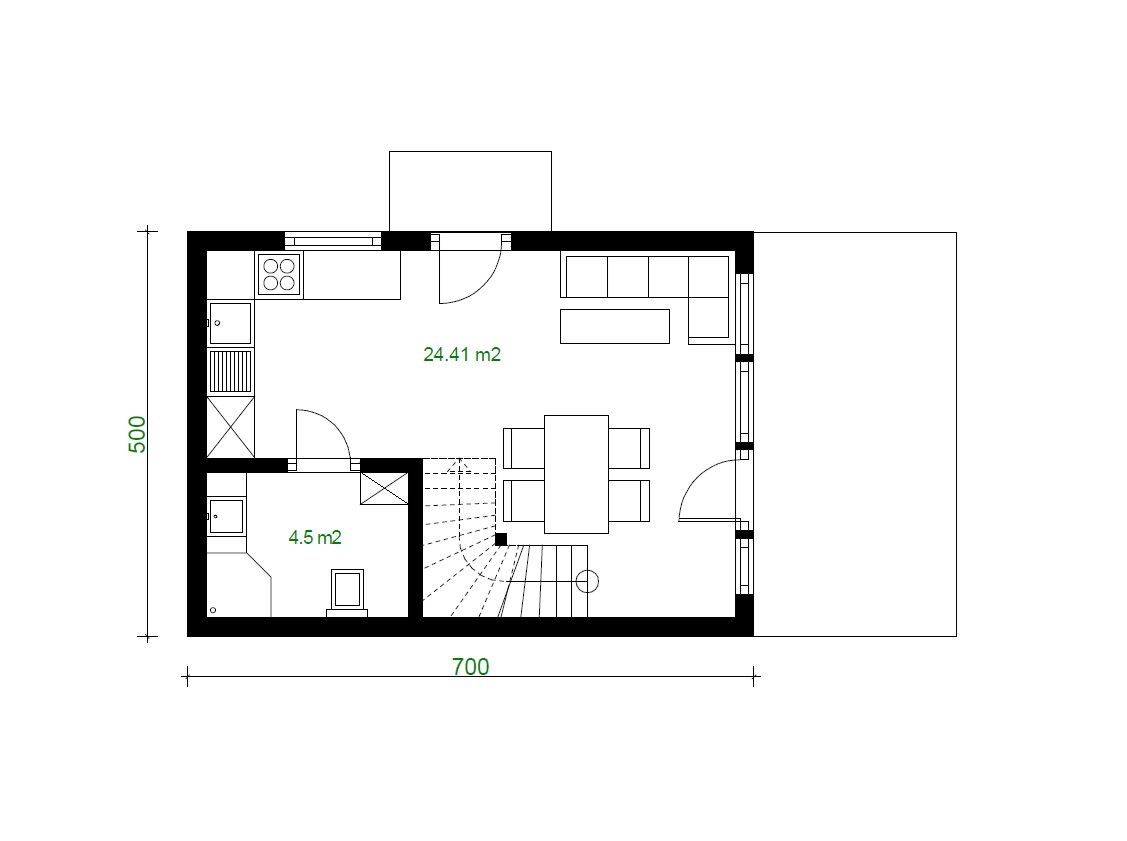 Projekt domu M314 – dom do 70 m² na zgłoszenie (szkielet drewniany) - obrazek 5