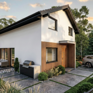 Projekt domu na zgłoszenie do 70 m2 DREWNIANY M265